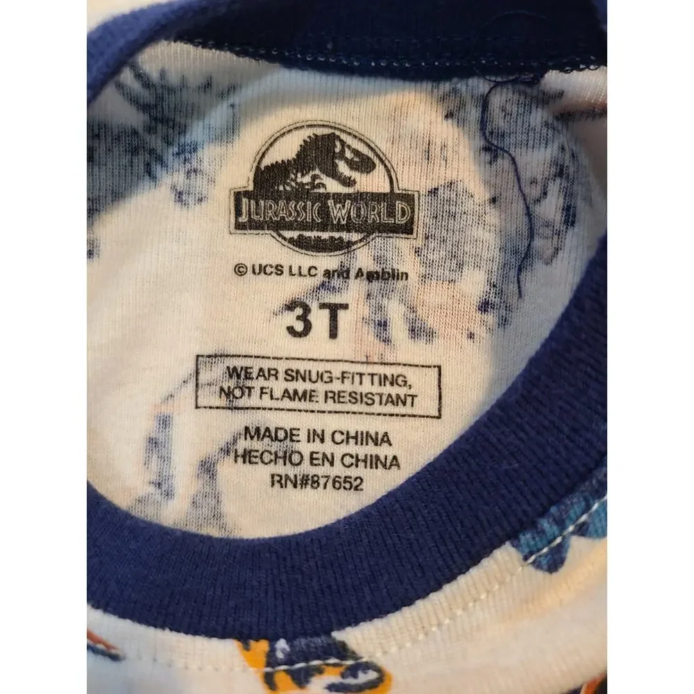Jurassic world 3t boys dinosaur pajama set